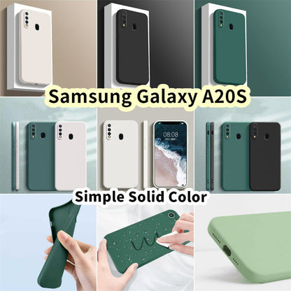 For Samsung Galaxy A20S Cover Drop and wear resistant Silicone Full Case Classic Simple Solid Color Phone Case Cover