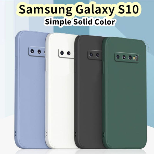 For Samsung Galaxy S10 Cover Drop and wear resistant Silicone Full Case Classic Simple Solid Color Phone Case Cover