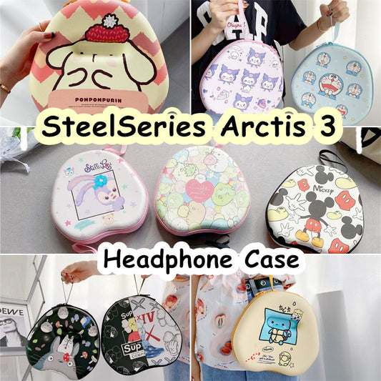 For SteelSeries Arctis 3 Headphone Case Cartoon Creative Patterns Headset Earpads Storage Bag Casing Box