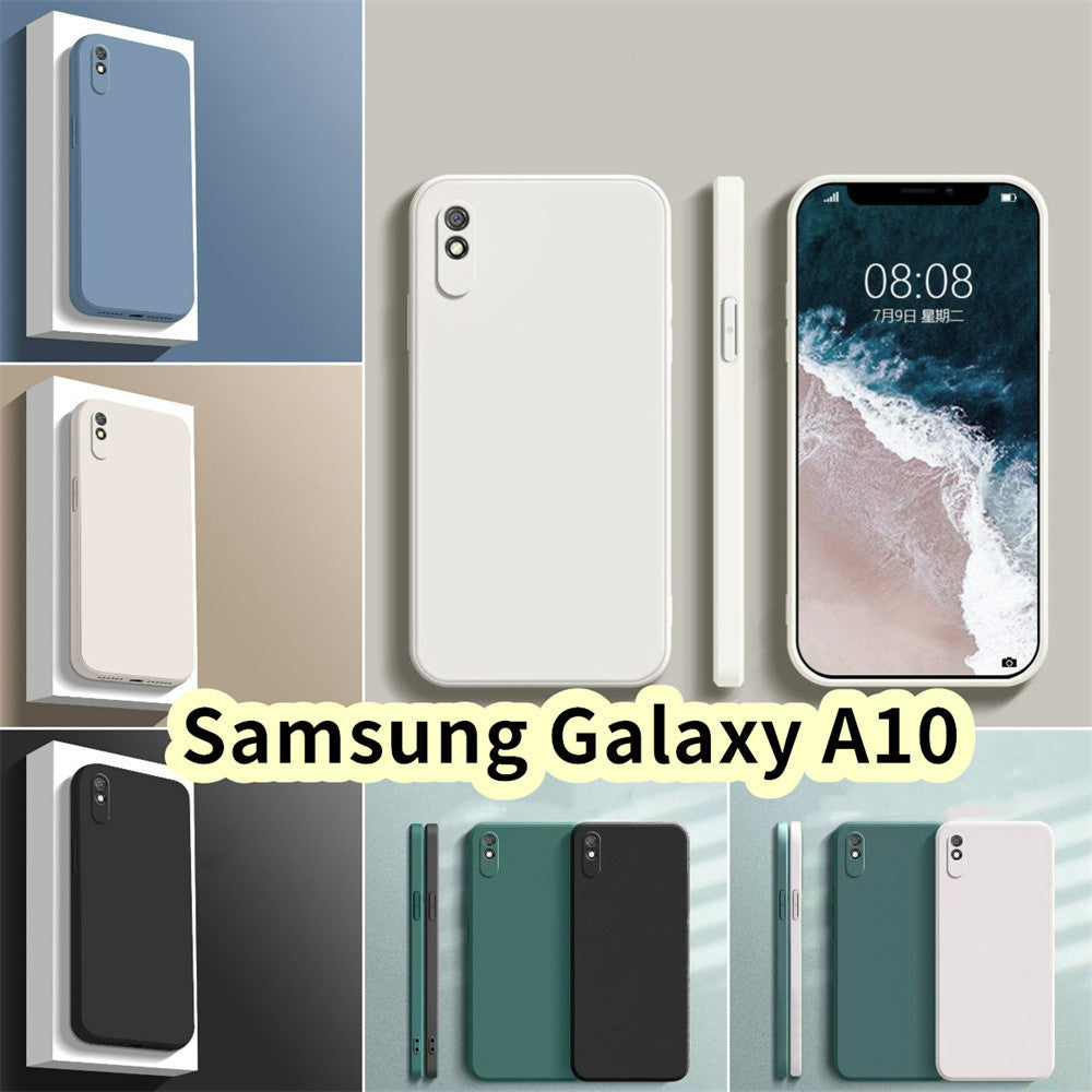 For Samsung Galaxy A10 Cover Drop and wear resistant Silicone Full Case Classic Simple Solid Color Phone Case Cover