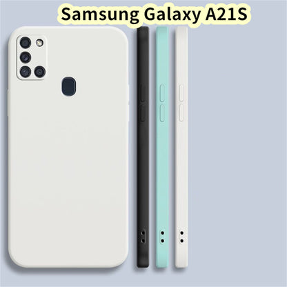 For Samsung Galaxy A21S Cover Drop and wear resistant Silicone Full Case Classic Simple Solid Color Phone Case Cover