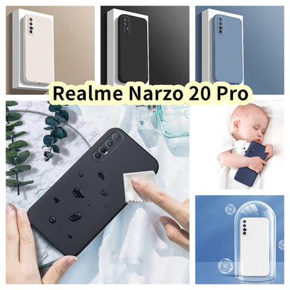 For Realme Narzo 20 Pro Cover Drop and wear resistant Silicone Full Case Classic Simple Solid Color Phone Case Cover
