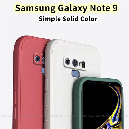 For Samsung Galaxy Note 9 Cover Drop and wear resistant Silicone Full Case Classic Simple Solid Color Phone Case Cover