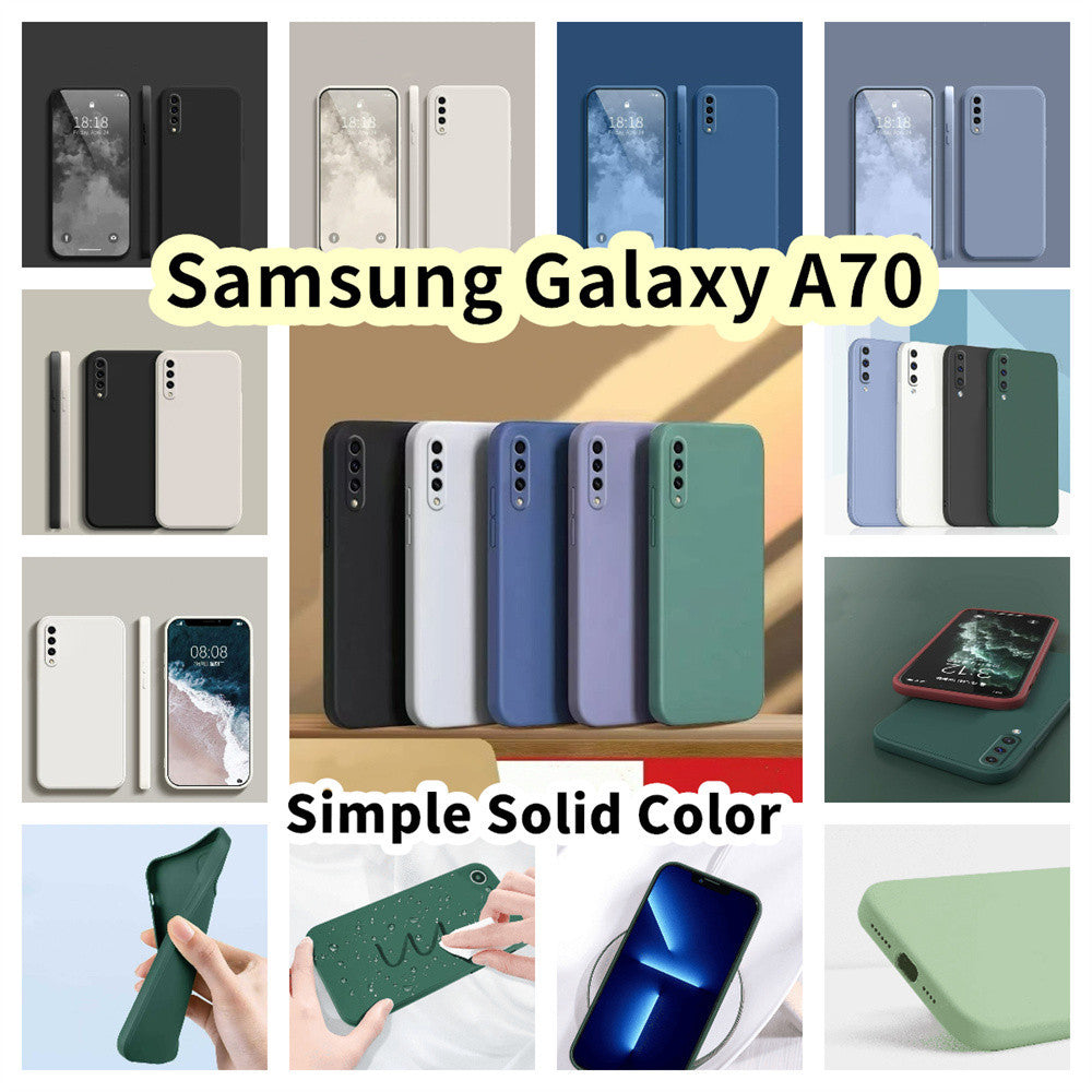 For Samsung Galaxy A70 Cover Drop and wear resistant Silicone Full Case Classic Simple Solid Color Phone Case Cover
