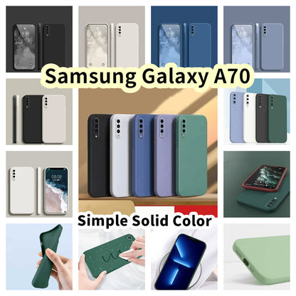 For Samsung Galaxy A70 Cover Drop and wear resistant Silicone Full Case Classic Simple Solid Color Phone Case Cover