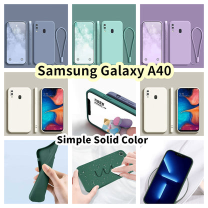 For Samsung Galaxy A40 Cover Drop and wear resistant Silicone Full Case Classic Simple Solid Color Phone Case Cover