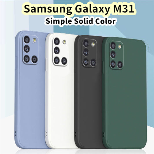 For Samsung Galaxy M31 Silicone Full Cover Case Abrasion resistant and sweatproof Color Phone Case Cover