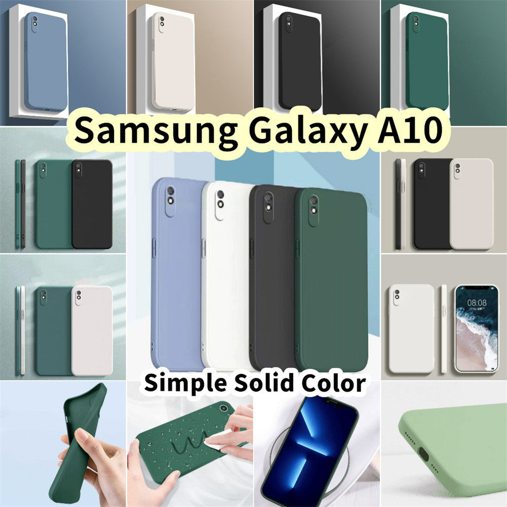 For Samsung Galaxy A10 Cover Drop and wear resistant Silicone Full Case Classic Simple Solid Color Phone Case Cover