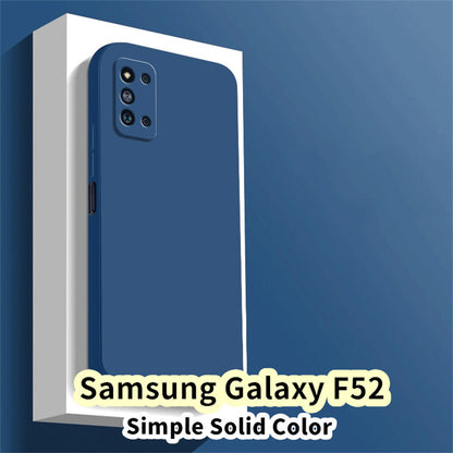 For Samsung Galaxy F52 Cover Drop and wear resistant Silicone Full Case Classic Simple Solid Color Phone Case Cover