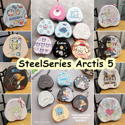 For SteelSeries Arctis 5 Headphone Case Cartoon Creative Patterns Headset Earpads Storage Bag Casing Box