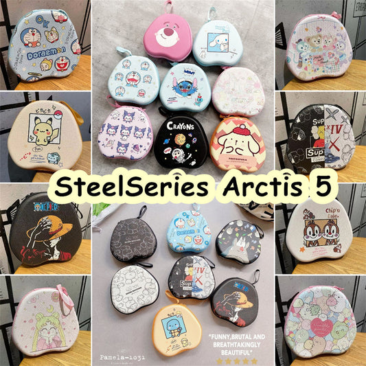 For SteelSeries Arctis 5 Headphone Case Cartoon Creative Patterns Headset Earpads Storage Bag Casing Box