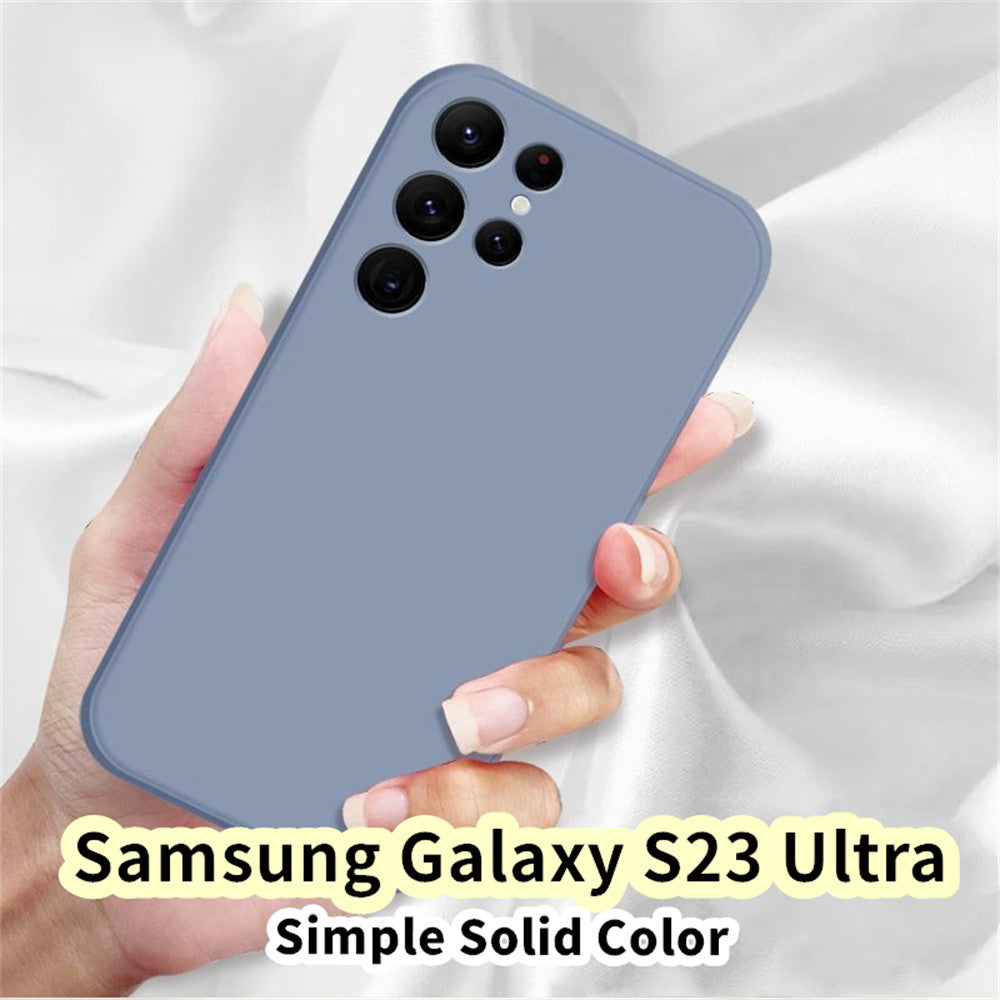 For Samsung Galaxy S23 Ultra Cover Drop and wear resistant Silicone Full Case Classic Simple Solid Color Phone Case Cover