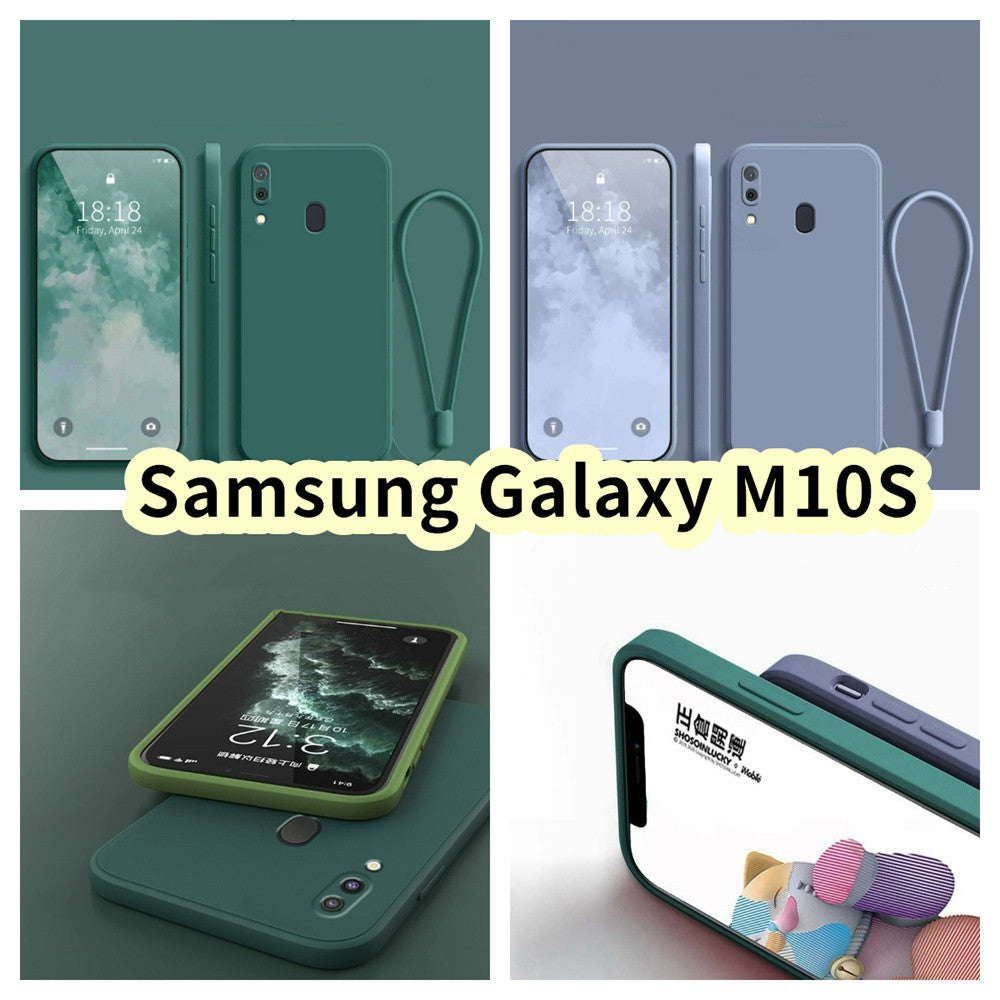 For Samsung Galaxy M10S Cover Drop and wear resistant Silicone Full Case Classic Simple Solid Color Phone Case Cover