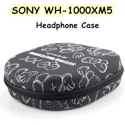 For SONY WH-1000XM5 Headphone Case Cartoon Creative Patterns Headset Earpads Storage Bag Casing Box