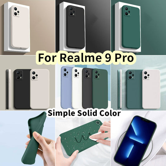 For Realme 9 Pro Cover Drop and wear resistant Silicone Full Case Classic Simple Solid Color Phone Case Cover