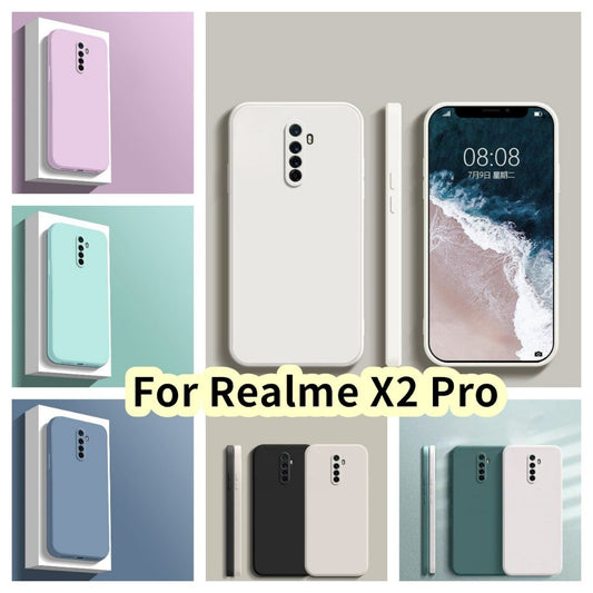For Realme X2 Pro Cover Drop and wear resistant Silicone Full Case Classic Simple Solid Color Phone Case Cover