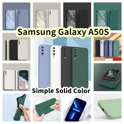 For Samsung Galaxy A50S Cover Drop and wear resistant Silicone Full Case Classic Simple Solid Color Phone Case Cover