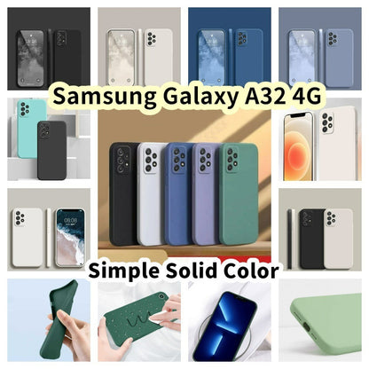 For Samsung Galaxy A32 4G Cover Drop and wear resistant Silicone Full Case Classic Simple Solid Color Phone Case Cover