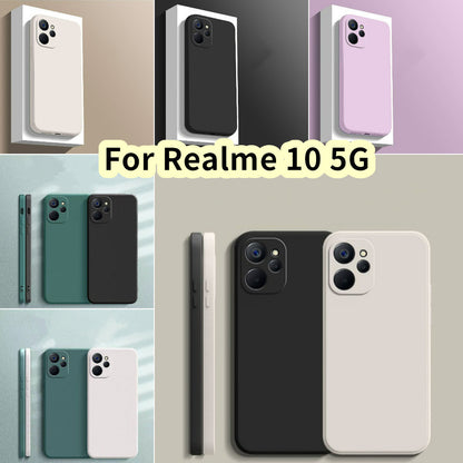 For Realme 10 5G Cover Drop and wear resistant Silicone Full Case Classic Simple Solid Color Phone Case Cover