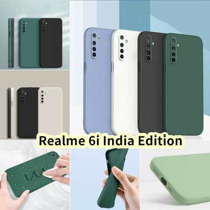 For Realme 6i Cover Drop and wear resistant Silicone Full Case Classic Simple Solid Color Phone Case Cover