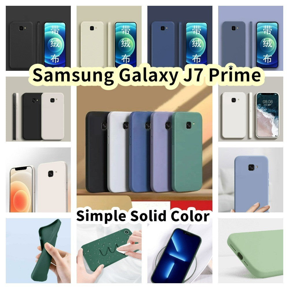 For Samsung Galaxy J7 Prime Cover Drop and wear resistant Silicone Full Case Classic Simple Solid Color Phone Case Cover