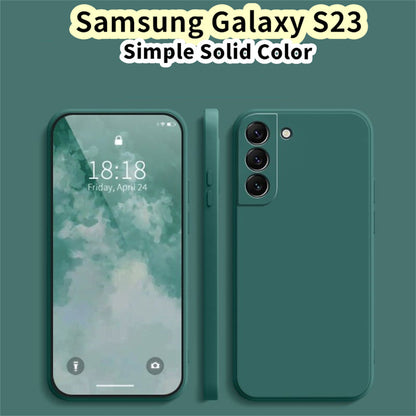 For Samsung Galaxy S23 Cover Drop and wear resistant Silicone Full Case Classic Simple Solid Color Phone Case Cover