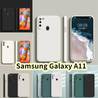 For Samsung Galaxy A11 Cover Drop and wear resistant Silicone Full Case Classic Simple Solid Color Phone Case Cover