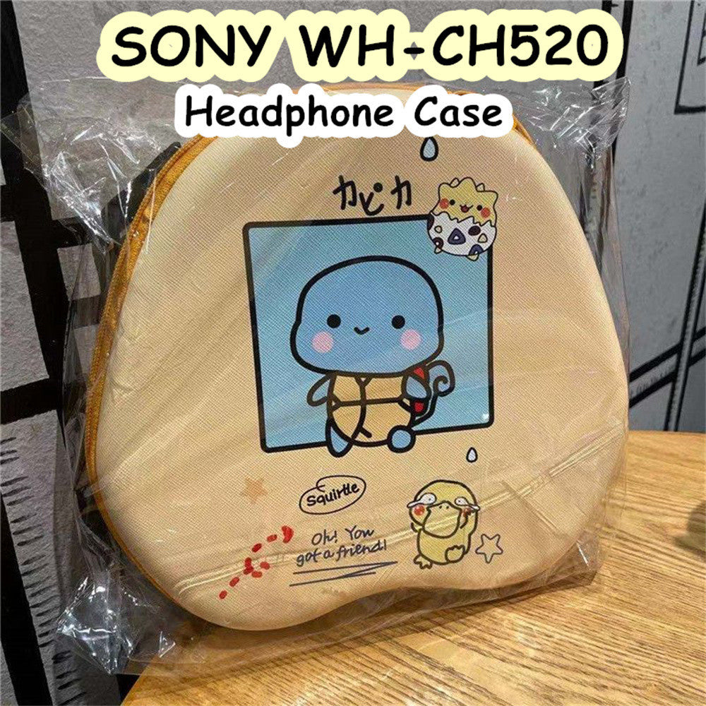 For SONY WH-CH520 Headphone Case Cartoon Creative Patterns Headset Earpads Storage Bag Casing Box