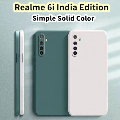For Realme 6i Cover Drop and wear resistant Silicone Full Case Classic Simple Solid Color Phone Case Cover