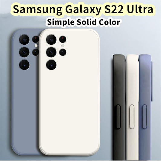 For Samsung Galaxy S22 Ultra Cover Drop and wear resistant Silicone Full Case Classic Simple Solid Color Phone Case Cover
