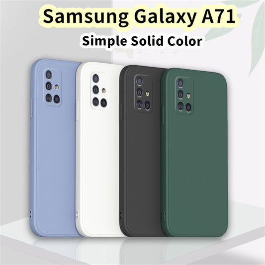For Samsung Galaxy A71 Cover Drop and wear resistant Silicone Full Case Classic Simple Solid Color Phone Case Cover