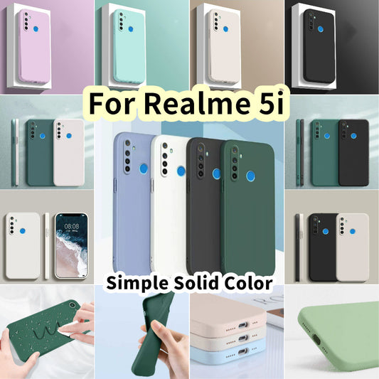 For Realme 5i Cover Drop and wear resistant Silicone Full Case Classic Simple Solid Color Phone Case Cover