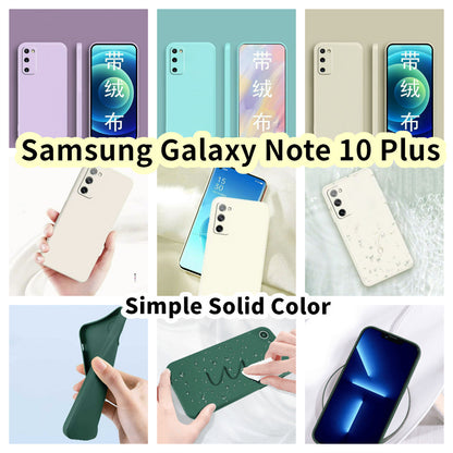 For Samsung Galaxy Note 10 Plus Cover Drop and wear resistant Silicone Full Case Classic Simple Solid Color Phone Case Cover