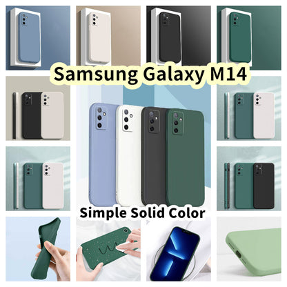 For Samsung Galaxy M14 Cover Drop and wear resistant Silicone Full Case Classic Simple Solid Color Phone Case Cover