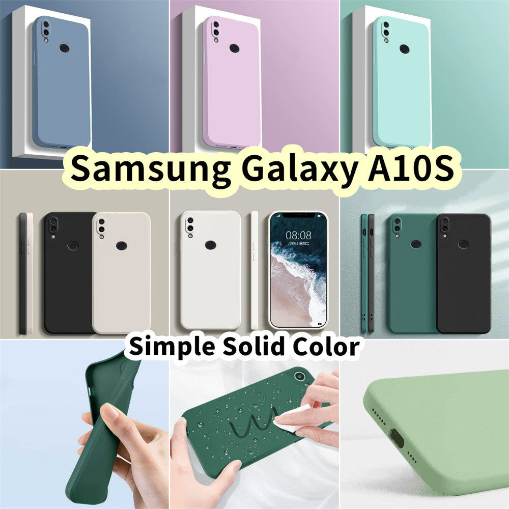 For Samsung Galaxy A10S Cover Drop and wear resistant Silicone Full Case Classic Simple Solid Color Phone Case Cover