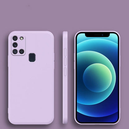 For Samsung Galaxy A21S Cover Drop and wear resistant Silicone Full Case Classic Simple Solid Color Phone Case Cover