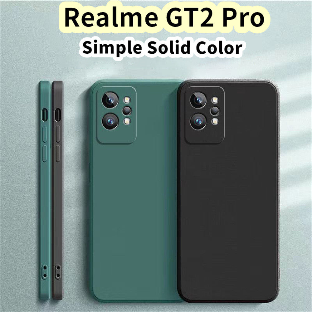 For Realme GT2 Pro Cover Drop and wear resistant Silicone Full Case Classic Simple Solid Color Phone Case Cover