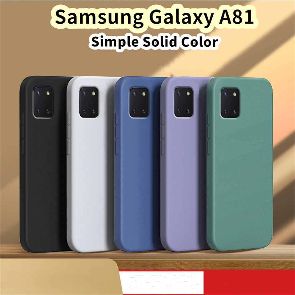 For Samsung Galaxy A81 Cover Drop and wear resistant Silicone Full Case Classic Simple Solid Color Phone Case Cover
