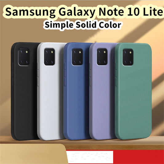 For Samsung Galaxy Note 10 Lite Cover Drop and wear resistant Silicone Full Case Classic Simple Solid Color Phone Case Cover