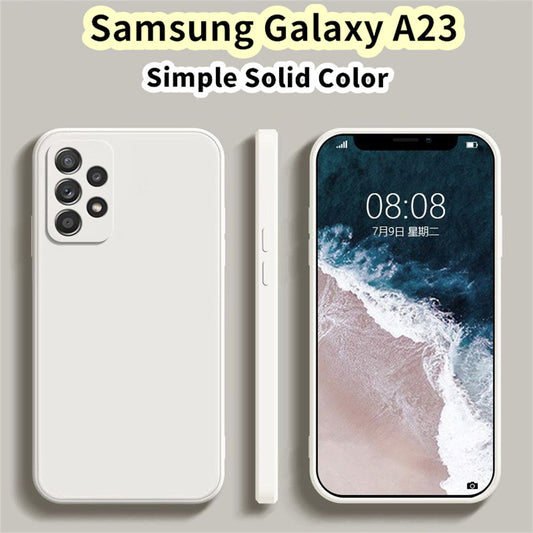 For Samsung Galaxy A23 Cover Drop and wear resistant Silicone Full Case Classic Simple Solid Color Phone Case Cover