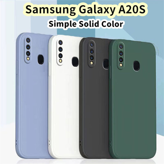 For Samsung Galaxy A20S Cover Drop and wear resistant Silicone Full Case Classic Simple Solid Color Phone Case Cover