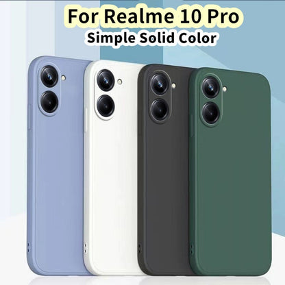 For Realme 10 Pro Cover Drop and wear resistant Silicone Full Case Classic Simple Solid Color Phone Case Cover