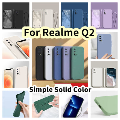 For Realme Q2 Cover Drop and wear resistant Silicone Full Case Classic Simple Solid Color Phone Case Cover
