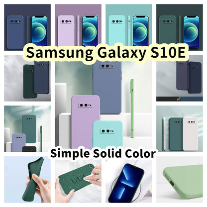 For Samsung Galaxy S10E Cover Drop and wear resistant Silicone Full Case Classic Simple Solid Color Phone Case Cover