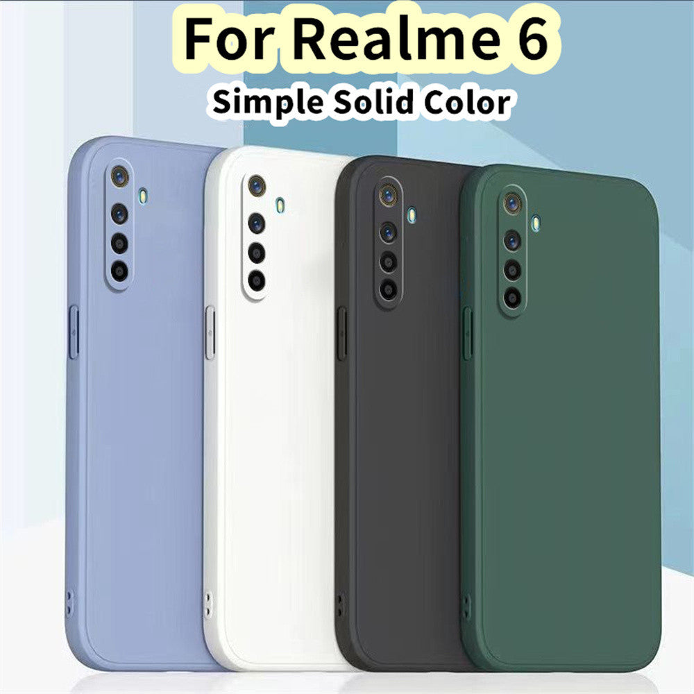 For Realme 6 Cover Drop and wear resistant Silicone Full Case Classic Simple Solid Color Phone Case Cover