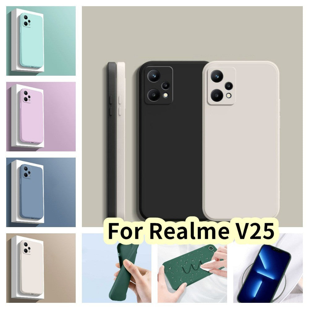 For Realme V25 Cover Drop and wear resistant Silicone Full Case Classic Simple Solid Color Phone Case Cover