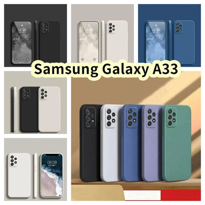 For Samsung Galaxy A33 Cover Drop and wear resistant Silicone Full Case Classic Simple Solid Color Phone Case Cover