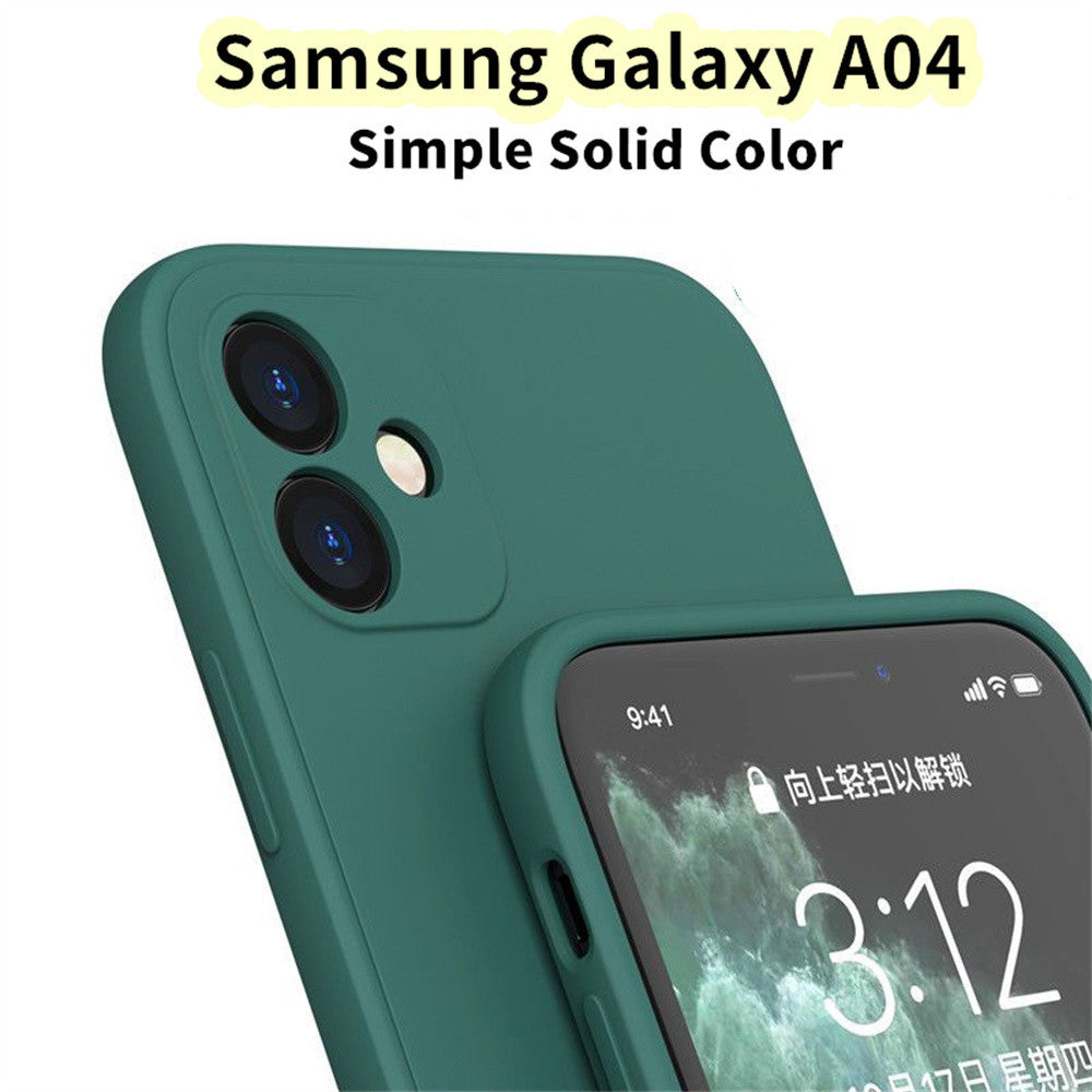 For Samsung Galaxy A04 Cover Drop and wear resistant Silicone Full Case Classic Simple Solid Color Phone Case Cover