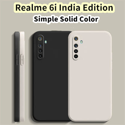 For Realme 6i Cover Drop and wear resistant Silicone Full Case Classic Simple Solid Color Phone Case Cover