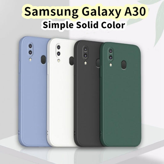 For Samsung Galaxy A30 Cover Drop and wear resistant Silicone Full Case Classic Simple Solid Color Phone Case Cover